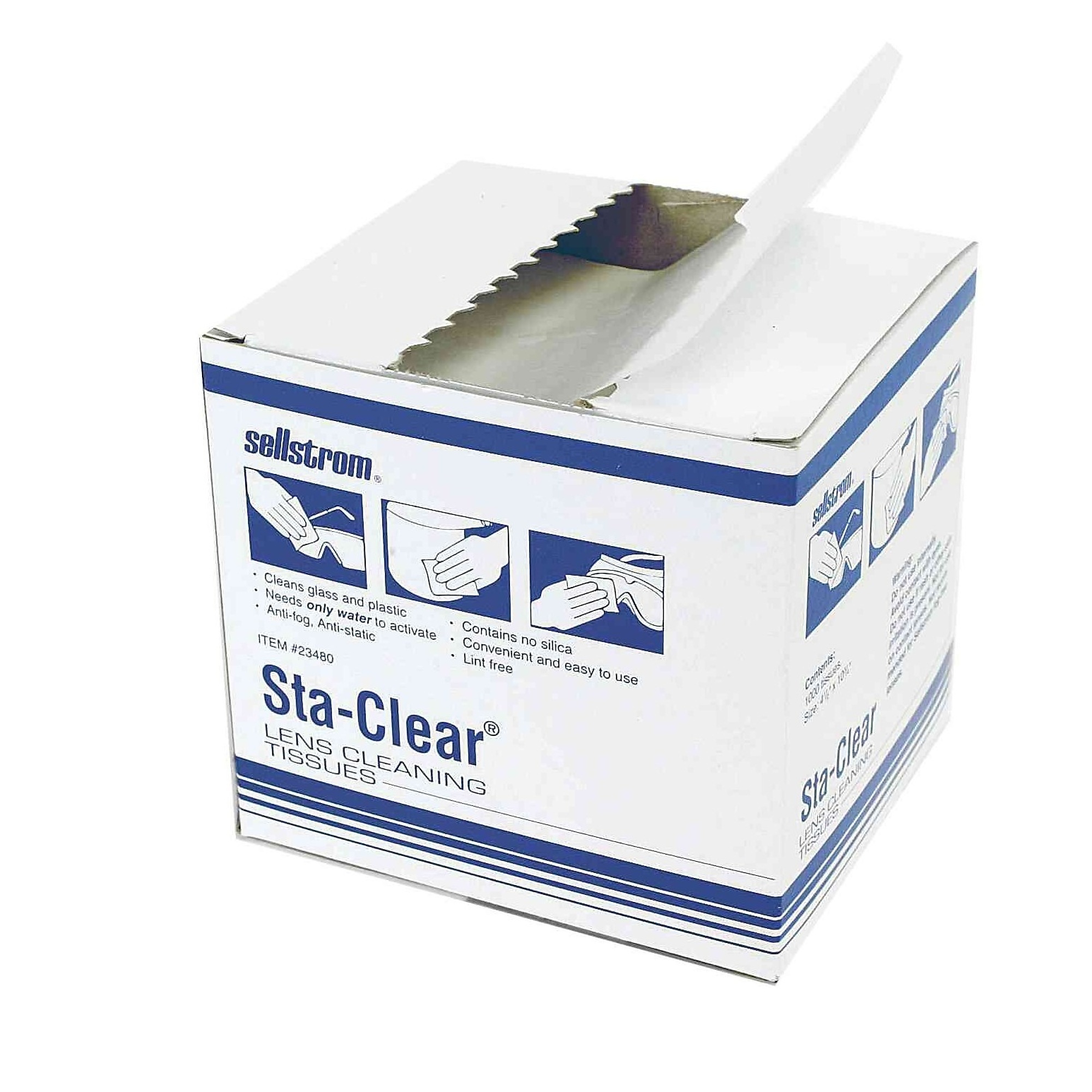 Sellstrom® - Sta-Clear™ Water activated lens cleaning tissues - 1 Box/1,000 Tissues - Model # S23480